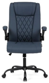 Kék ökobőr irodai szék hintamechanikával. KA-Y344 BLUE