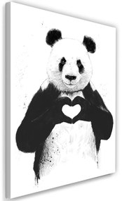 Gario Vászonkép Panda szívvel - Rykker Méret: 40 x 60 cm