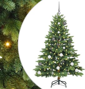 vidaXL Mű karácsonyfa 150 LED-del állvánnyal Zöld 150 cm PE és PVC
