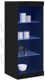 LED világítással rendelkező oldal szekrény Fekete tölgy 41x37x100 cm