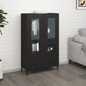 fekete szerelt fa magasszekrény 70 x 31 x 115 cm