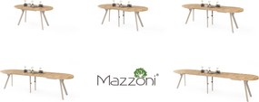 Mazzoni Ovális bővíthető étkezőasztal EXPANSO Artisan Tölgy / kasmír lábak