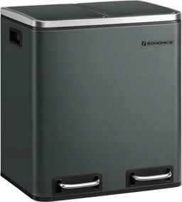 Konyhai szemeteskosĂĄr 2 rekeszes acĂ©l fekete belsĆ vödör 2 x 15L