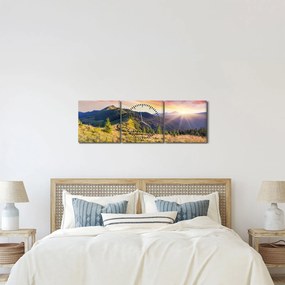 Kép - Erdei táj (órával) (90x30 cm)
