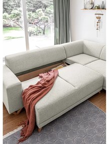 Bézs kinyitható-tárolóhelyes sarokkanapé (jobb oldali-L alakú) Classy Sophie – Miuform