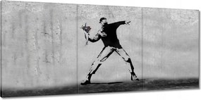 Vászonkép 150x70 Banksy Virágszóró