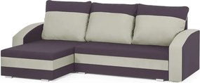 KING Kinyitható sarokkanapé Lila/krém