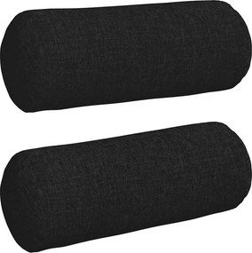 vidaXL Hengerpárnák 2 pcs Fekete Ø 15 x 40 cm szövet