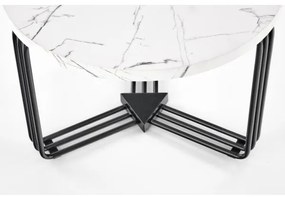 Kávésasztal ANTICA 41x55 cm fekete/márvány dekoráció