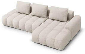 Bézs kinyitható-tárolóhelyes sarokkanapé (jobb oldali-heverő résszel) Linz – Cosmopolitan Design