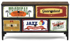 Többszínű MDF Komód 103×30×56 cm. AUK-W2103 BK