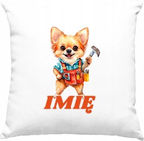 Gyerek párna Kutya Barkács +Név Fehér