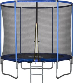 HOMCOM Kültéri Trambulin, Rugós Szőnyeg Gyermekeknek és Felnőtteknek, Biztonsági Hálóval, Lépcsővel és Párnázott Peremmel, Kert és Otthoni Játékok, Ø2