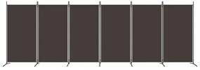 6 paneles barna szövet paraván 520x180 cm