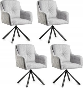 4 db-os Idaho szék szett szürke, kárpitozott autós nappali