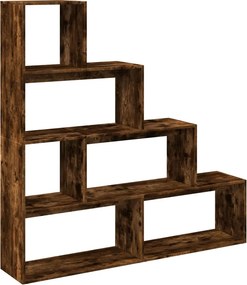 vidaXL 4 szintes füstös tölgy elválasztó könyvespolc 143,5x29x143,5 cm