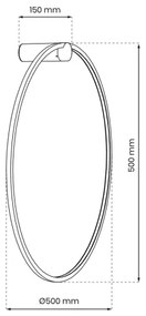 LED fali lámpa SATURNO LED/25W/230V 50 cm átmérő IP44 arany