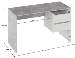 PC asztal Titanes (beton + fehér) . 1116530