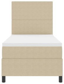 Boxspring Ágy Mattal és LED Fénnyel Zöld Szürke 100x200 cm Corduroy Szövet