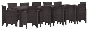 Kert étkező szett 13 pcs Barna Poli rattan