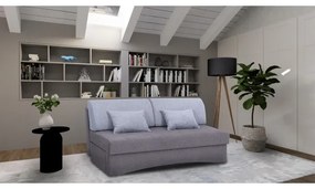 Kárpitozott, karfa nélküli, kihúzható háromszemélyes kanapé mindennapi alváshoz PAUL szürke