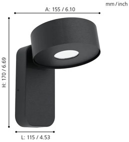 Eglo 98737 - LED Kültéri fali lámpa PALOSCO LED/6W/230V IP44