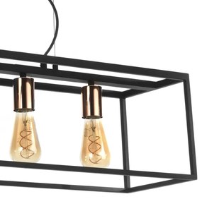 ONLI - Csillár zsinóron FLOKI 4xE27/15W/230V fekete/réz