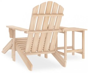 tömör fenyő adirondack szék zsámollyal és asztallal