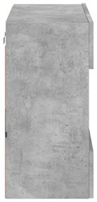 betonszürke falra szerelhető TV-szekrény LED-del 58,5x30x60,5cm
