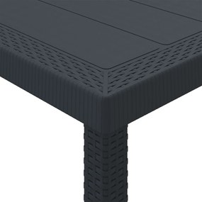 9 Darabos Kerti Étkezőszett Párnákkal Antracit Műrattan