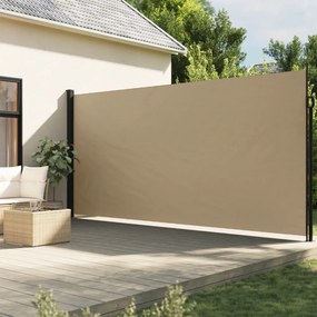 bézs behúzható oldalsó napellenző 200 x 500 cm