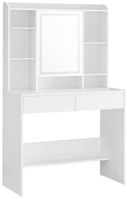 Vasagle ANGELA öltözőasztal világítással, 40 x 90 x 144,7 cm, fehér