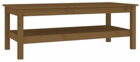 mézbarna tömör fenyőfa dohányzóasztal 110 x 50 x 40 cm