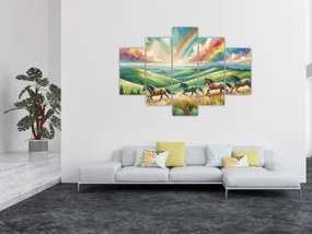 Kép – Vágtázó lovak a tájban (150x105 cm)