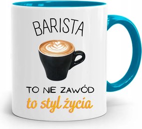 Barista Kávézó Bögre Kék nyomott mintával