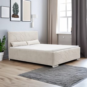 Kárpitozott ágy tárolóval és SORO matraccal 120x200 cm Bézs