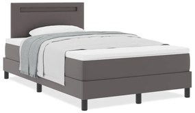 Boxspring Ágy Matraccal – Szürke Kis Dupla Műbőr