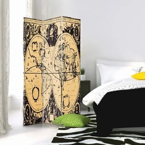Gario Paraván Vintage világtérkép Méret: 145 x 170 cm, Kivitelezés: Klasszikus paraván