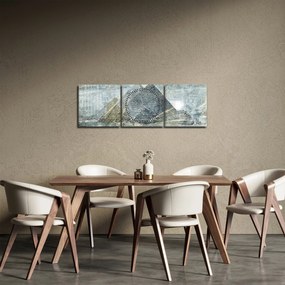 Kép - Piramisok kék szűrőben (órával) (90x30 cm)