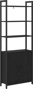 vidaXL Könyvespolc Fekete tölgy 60 x 24 x 161 cm Faanyag