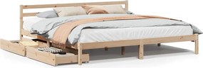vidaXL tömör fenyőfa ágy matrac nélkül 200 x 200 cm