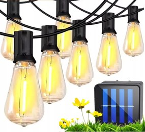 Napelemes Kerti Fényfüzér Izzó Erkély Terasz Lánc 10 Led