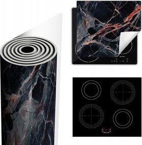 Tűzhelyvédő Szőnyeg Több Helyet Biztosít 60x52 piros márvány