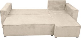 Krémszínű sarokkanapé SMART COSARO, kétoldalas + 2 párna AJÁNDÉK