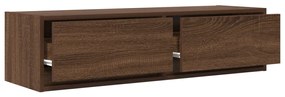 TV Szekrény Barna Tölgy 100x31x25,5 cm Szerelt Fa