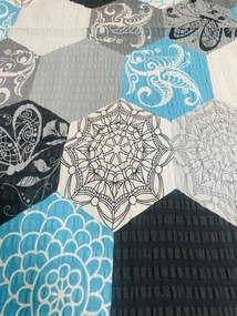 Katrin kék krepp ágyneműhuzat TiaHome - 1x Párna 90x70cm, 1x Paplan 140x200cm