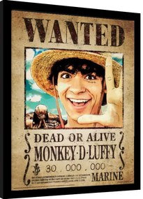 Keretezett poszter One Piece Live Action - Luffy Wanted Poster