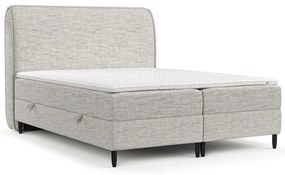 Világosszürke ágyneműtartós boxspring ágy 140x200 cm Melba – Maison de Rêve