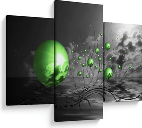 Zöld absztrakt gömbök képe (90x60 cm)