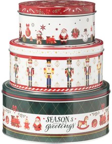3 darabos Seasons Greetings karácsonyi fémdobozszett